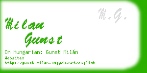 milan gunst business card